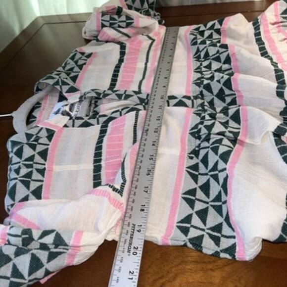 Pearl & Caviar Dress Pink Green 100% Cotton S/M Small Medium - Picture 8 of 8